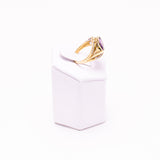 14 Kt Yellow Gold Ladies Amethyst & Diamond Ring