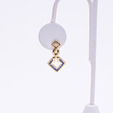 14 kt Yellow Gold Ladies Natural Diamond & Sapphire Earrings