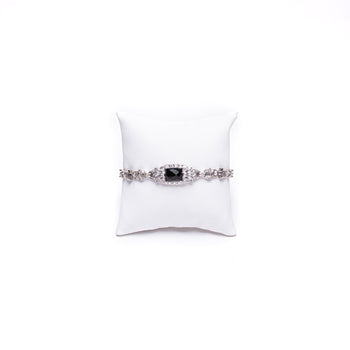 14 kt White Gold Ladies Diamond & Onyx Bracelet