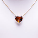 14 Kt White Gold Citrine and Diamond Necklace