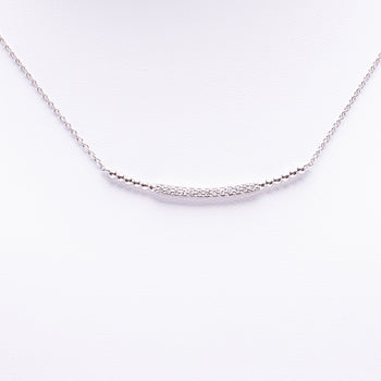 14 Kt White Gold Diamond Bar Necklace