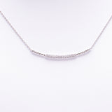 14 Kt White Gold Diamond Bar Necklace
