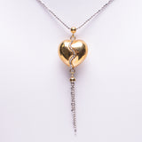 14 kt White and Yellow Gold Diamond Heart Necklace