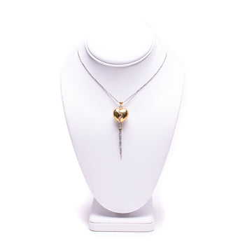 14 kt White and Yellow Gold Diamond Heart Necklace