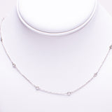 14 Kt White Gold Diamonds by the yard Necklace