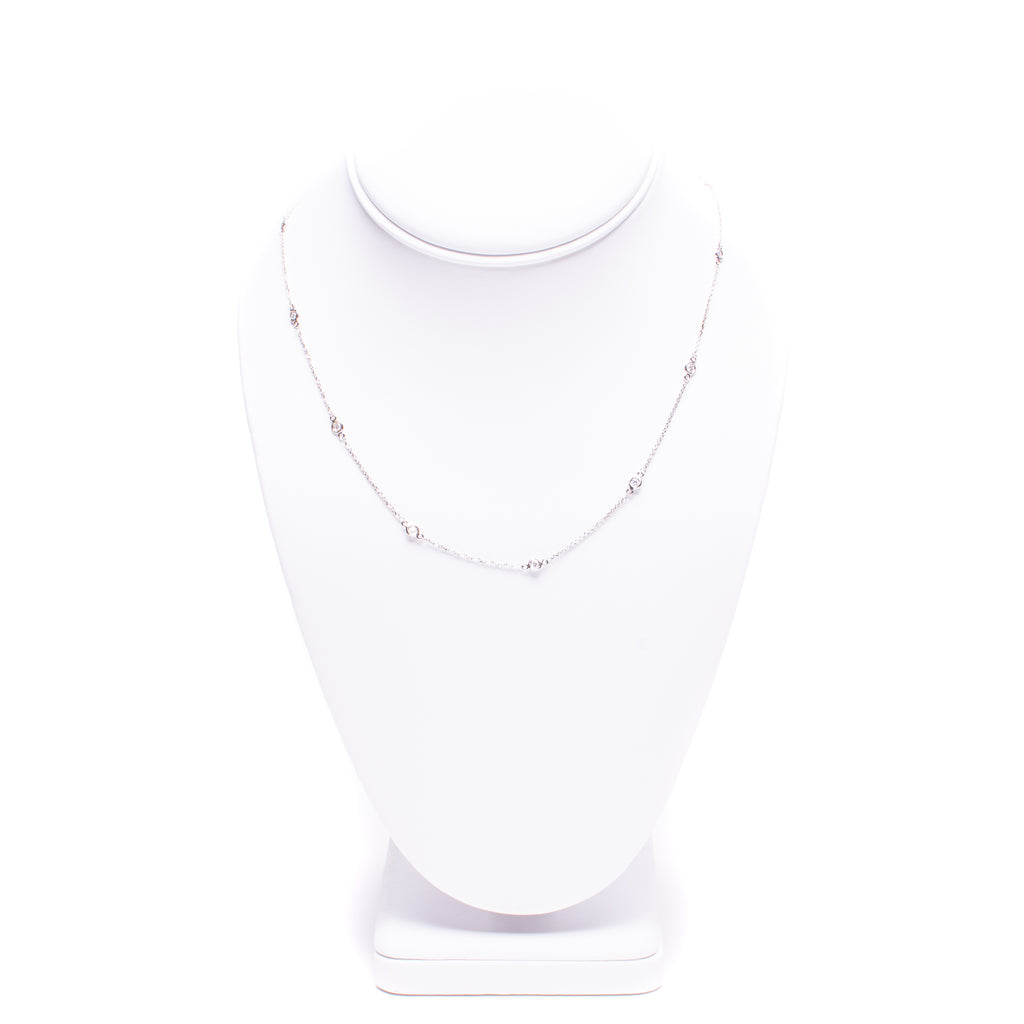 14 kt Kt White Gold Diamonds by the yard Necklace