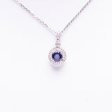 18 Kt White Gold Sapphire Diamond Necklace