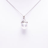 14 Kt White Gold Pearl and Diamond Necklace