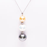 14 kt White Gold Pearl and Diamond Pendant