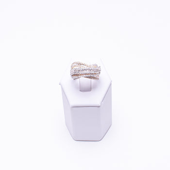 14 Kt Tri-Color Gold Ladies Diamond Ring