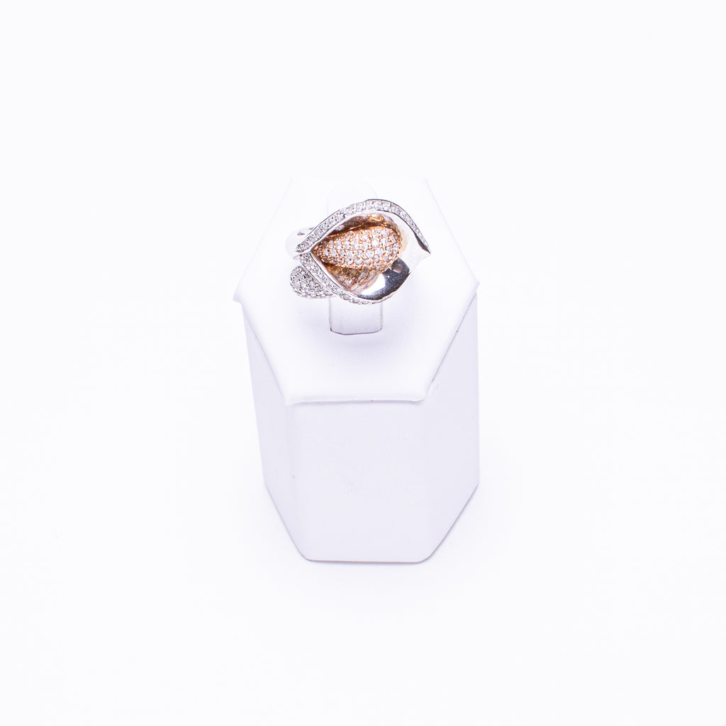14 Kt Rose & White Gold Ladies Diamond Ring