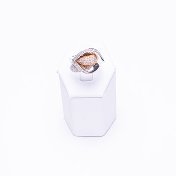 14 Kt Rose & White Gold Ladies Diamond Ring