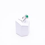 14 Kt White Gold Ladies Emerald & Diamond Ring