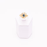 18 Kt Yellow Gold Ladies Natural Sapphire & Diamond Ring